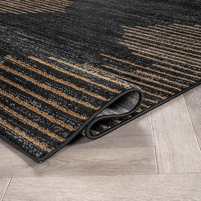 Rugshop Bohemian Stripe Stain Resistant High Traffic Area Rug Camel 5' x 7' | Rectangular, Size 5' x 7', Living Room, Bedroom, Dining Room, Home Office, Kitchen, Entryway, Hallway, Nursery, Kids Room