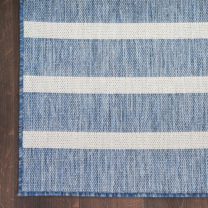 Nourison Home Positano Navy Ivory 5' x 7' Area Rug - Easy Clean, Non Shedding, Bed Room, Living Room, Dining Room, Kitchen (5' x 7')