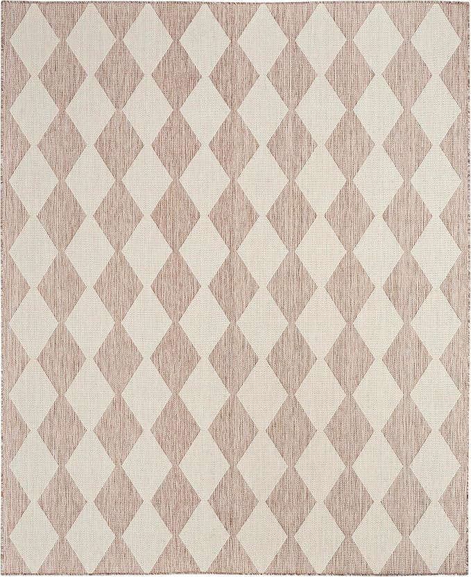 Nourison Home Positano Beige 6' x 9' Area Rug - Easy Clean, Non Shedding, Bed Room, Living Room, Dining Room, Kitchen (6' x 9')