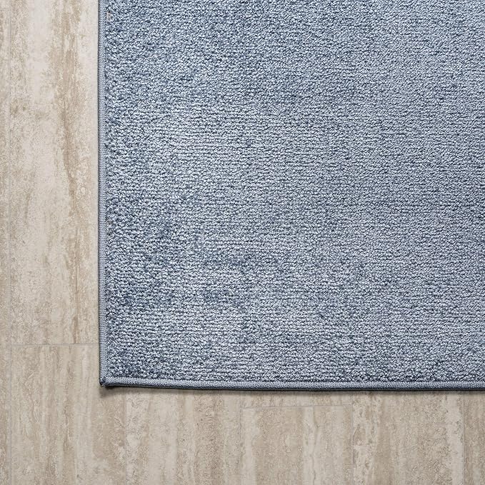 JONATHAN Y Haze Solid Low-Pile Classic Blue Indoor Area Rug 5x8, Coastal,Bohemian,Minimalist,Classic, Easy-Cleaning for Living Room,Bedroom,Kitchen,Pet Friendly,Non-Shedding (SEU100F-5)