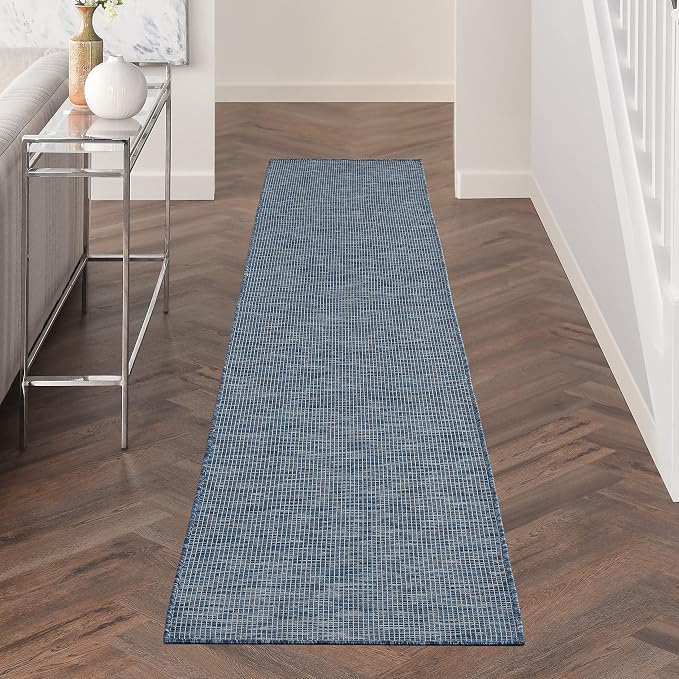 Nourison Home Positano Navy Blue 2'2" x 12' Area Rug - Easy Clean, Non Shedding, Bed Room, Living Room, Dining Room, Kitchen (12' Runner)