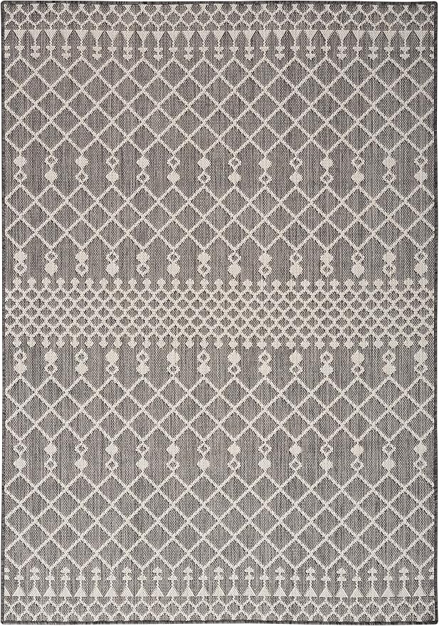 Nourison Home Positano Charcoal 5' x 7' Area Rug - Easy Clean, Non Shedding, Bed Room, Living Room, Dining Room, Kitchen (5' x 7')