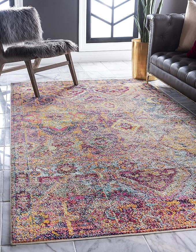 Unique Loom Monterey Collection Area Rug - Aztec (2' x 3' 1" Rectangle Multi/Blue)