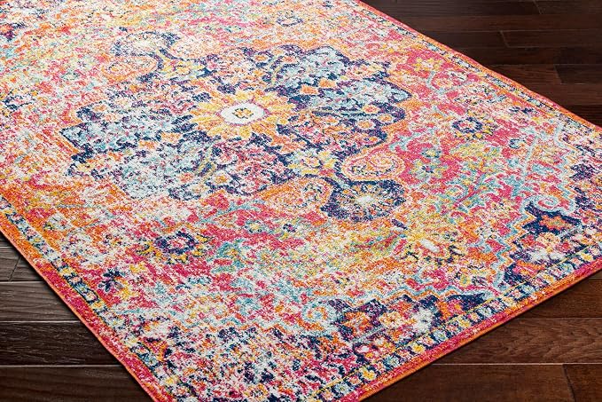 Livabliss Odelia Vintage Bohemian Runner Area Rug,2'7" x 7'3",Pink/Orange