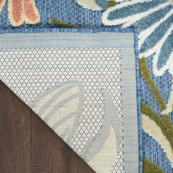 Nourison Home Aloha Blue Sage 5'3" x 7'5" Area Rug - Easy Clean, Non Shedding, Bed Room, Living Room, Dining Room, Kitchen (5' x 8')