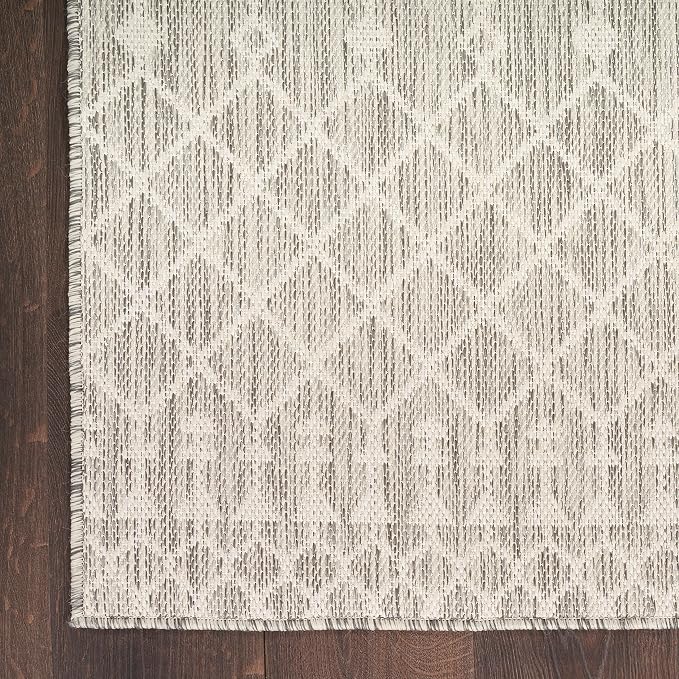 Nourison Home Positano Light Grey 2' x 6' Area Rug - Easy Clean, Non Shedding, Bed Room, Living Room, Dining Room, Kitchen (6' Runner)