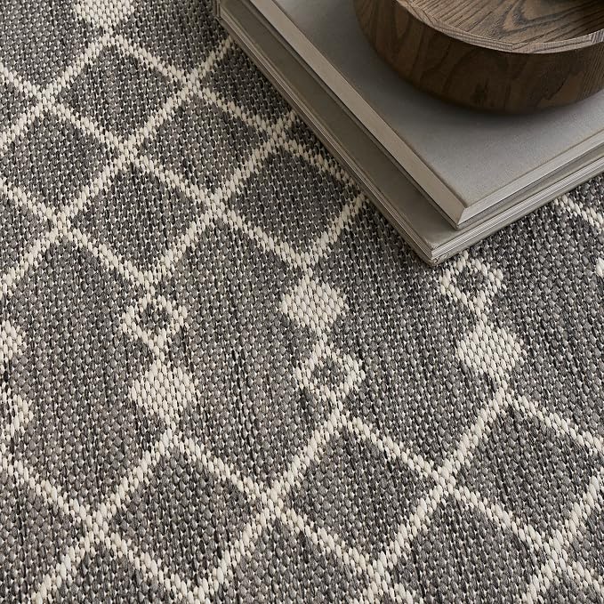 Nourison Home Positano Charcoal 5' x 7' Area Rug - Easy Clean, Non Shedding, Bed Room, Living Room, Dining Room, Kitchen (5' x 7')