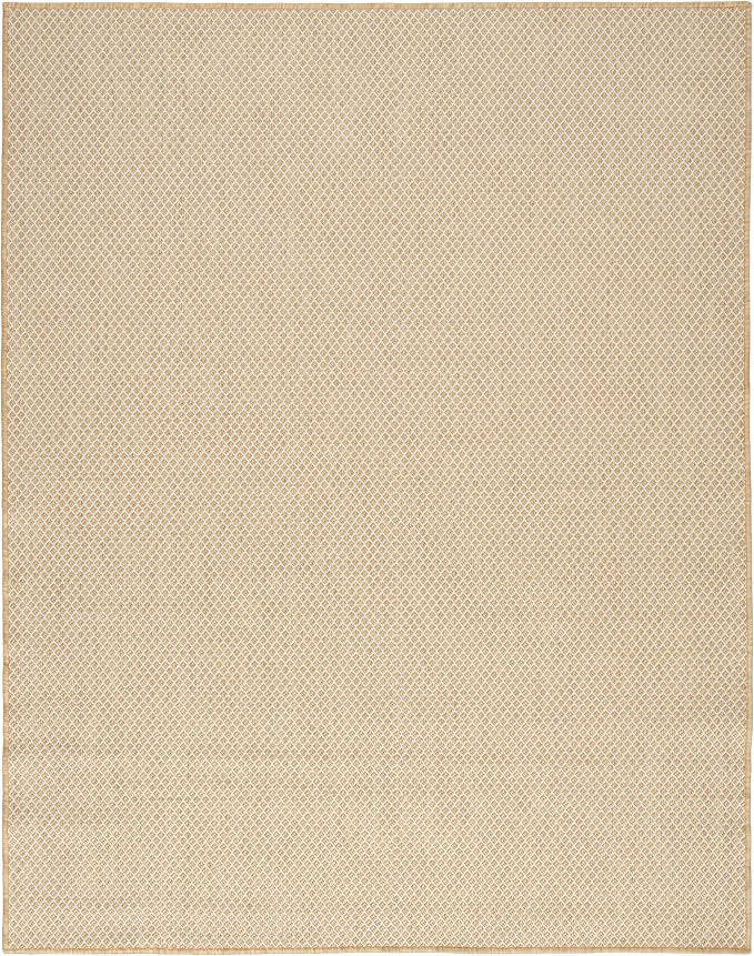 Nourison Home Courtyard Natural 9' x 12' Area Rug - Easy Clean, Non Shedding, Bed Room, Living Room, Dining Room, Kitchen (9' x 12')