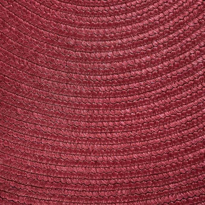 Superior Indoor/ Outdoor Large Area Rug, Reversible Braided Home Floor Decor for Living Room, Kitchen, Entryway, Patio, Front Porch, Deck, Modern, Boho, Farmhouse Style, 6' x 9', Burgundy