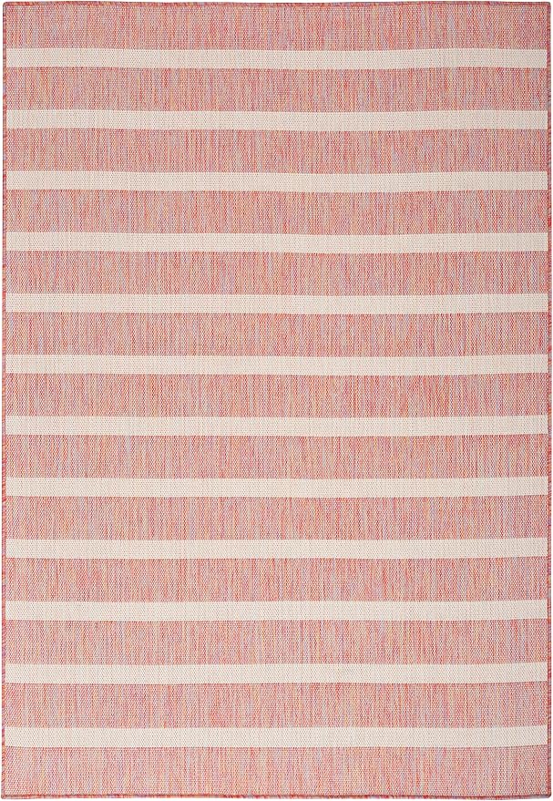 Nourison Home Positano Rainbow Ivory 5' x 7' Area Rug - Easy Clean, Non Shedding, Bed Room, Living Room, Dining Room, Kitchen (5' x 7')