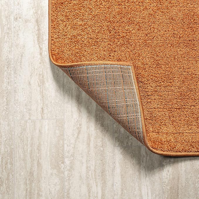 JONATHAN Y Haze Solid Low-Pile Orange Indoor Area Rug 3x5, Coastal,Bohemian,Minimalist,Classic, Easy-Cleaning for Living Room,Bedroom,Kitchen,Pet Friendly,Non-Shedding (SEU100M-3)