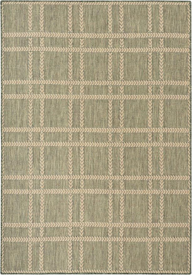 Nourison Home Horizon Indoor/Outdoor Green 6' x 9' Area Rug - Easy Clean, Non Shedding, Bed Room, Living Room, Dining Room, Kitchen (6' x 9')