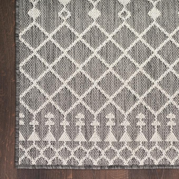 Nourison Home Positano Charcoal 7' x 10' Area Rug - Easy Clean, Non Shedding, Bed Room, Living Room, Dining Room, Kitchen (7' x 10')