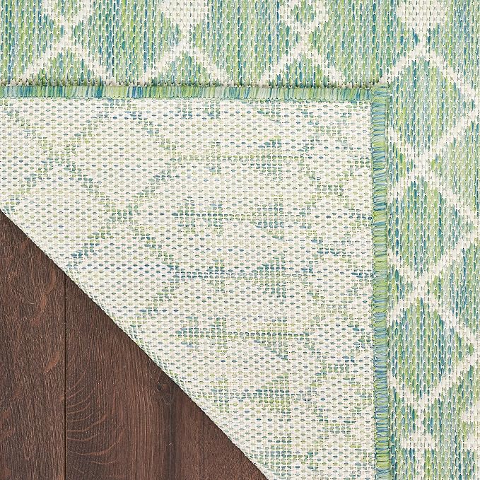 Nourison Home Positano Blue Green 7' x 10' Area Rug - Easy Clean, Non Shedding, Bed Room, Living Room, Dining Room, Kitchen (7' x 10')
