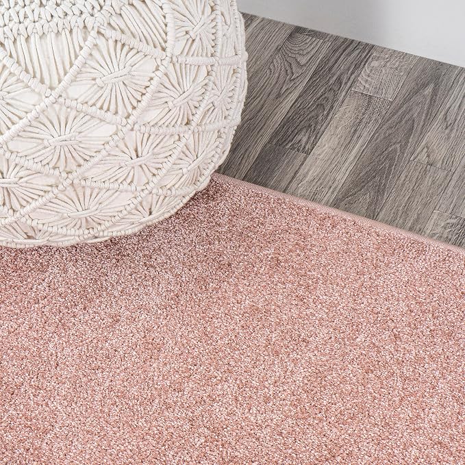 JONATHAN Y Haze Solid Low-Pile Pink Indoor Area Rug 10x14, Coastal,Bohemian,Minimalist,Classic, Easy-Cleaning for Living Room,Bedroom,Kitchen,Pet Friendly,Non-Shedding (SEU100P-14)