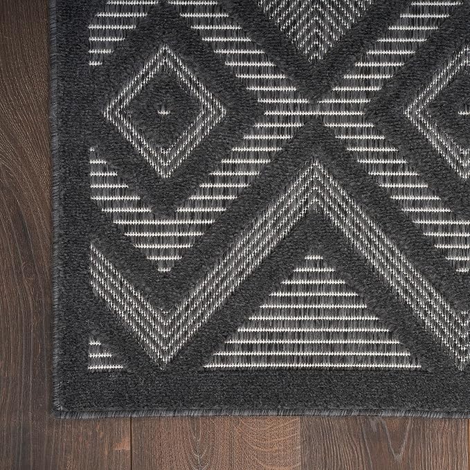 Nourison Home Versatile Charcoal Black 5' x 7' Area Rug - Easy Clean, Non Shedding, Bed Room, Living Room, Dining Room, Kitchen (5' x 7')