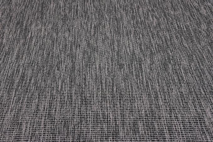 Unique Loom Collection Casual Transitional Solid Heathered Indoor/Outdoor Flatweave Area Rug (7' 1" x 10' Rectangle, Black/Ivory)