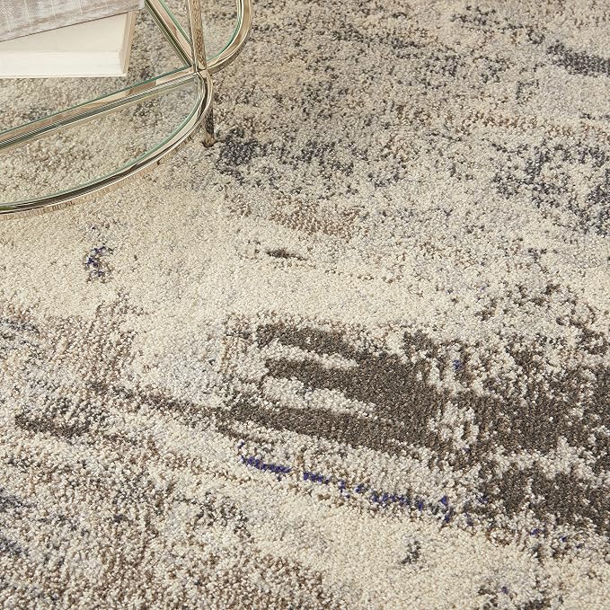 Nourison Celestial Modern Abstract Ivory/Grey 3'11" x 5'11" Area -Rug, Easy -Cleaning, Non Shedding, Bed Room, Living Room, Dining Room, Kitchen (4x6)