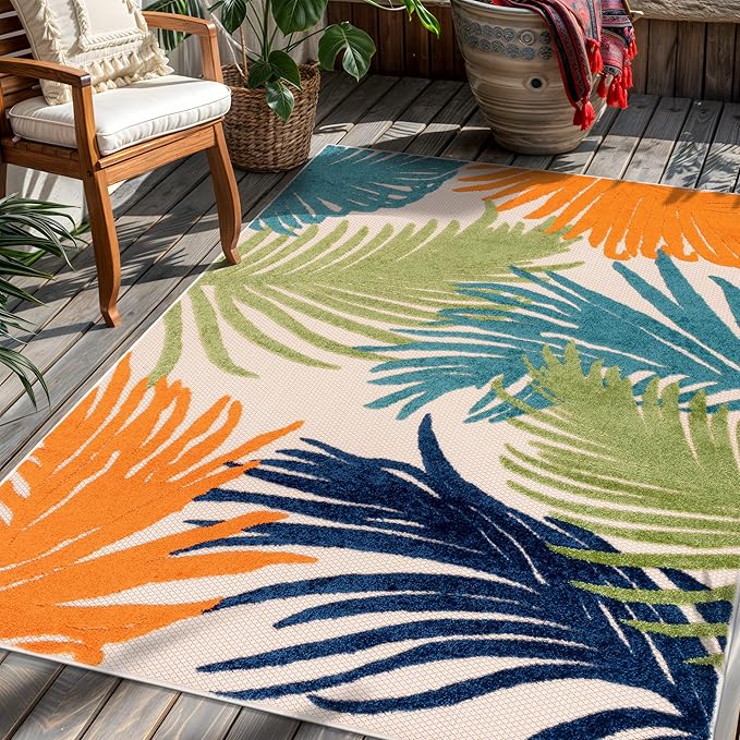 Rugshop Lucca Contemporary Floral Indoor/Outdoor Area Rug 3'3"x5' Multi