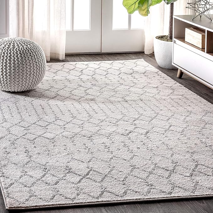 JONATHAN Y Boho Vintage Diamond Cream/Gray Indoor Area Rug 10X14 ft, Moroccan Hype for Living Room, Bedroom, Kitchen, Office, Easy-Cleaning, High Traffic, Pet-Friendly, Non-Shedding (MOH101B-14)
