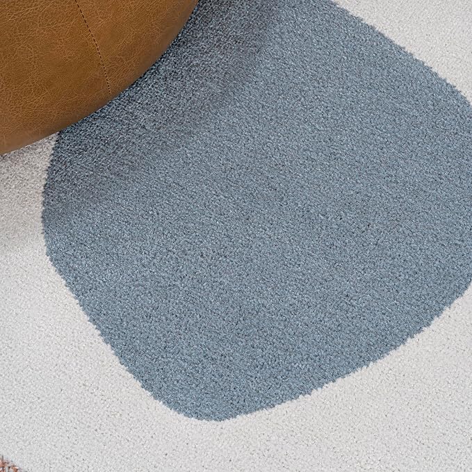 JONATHAN Y Machine Washable Cream/Multi Runner Rug 2X8 ft, Riley Abstract Coastal Contemporary for Living Room, Bedroom, Kitchen, Office, Easy-Cleaning, Pet-Friendly, Non-Shedding WSH308A-28