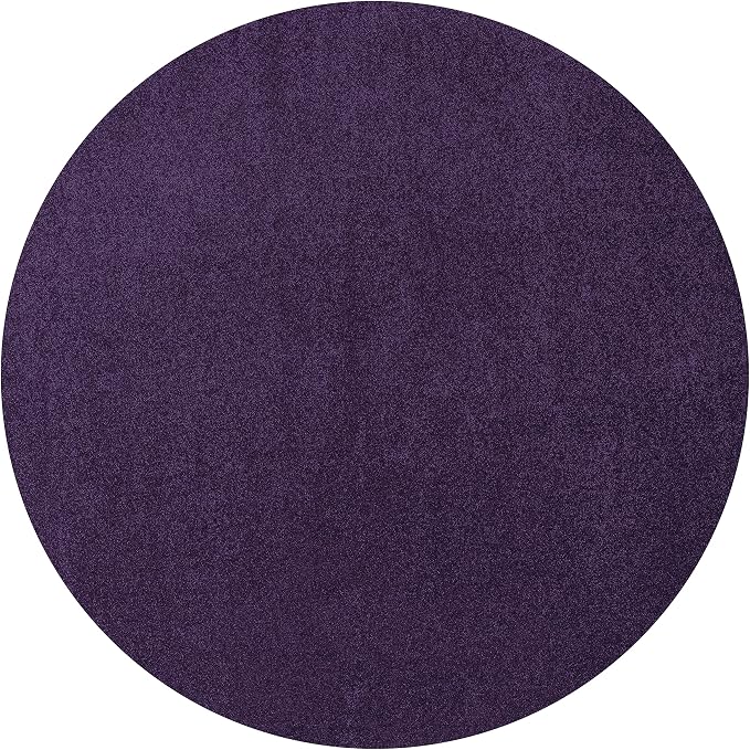 JONATHAN Y Haze Solid Low-Pile Purple 5' Round Indoor Area Rug, Coastal,Bohemian,Minimalist,Classic, Easy-Cleaning for Living Room,Bedroom,Kitchen,Pet Friendly,Non-Shedding (SEU100N-5R)