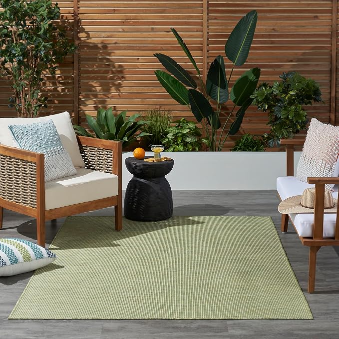 Nourison Home Positano Green 7' x 10' Area Rug - Easy Clean, Non Shedding, Bed Room, Living Room, Dining Room, Kitchen (7' x 10')