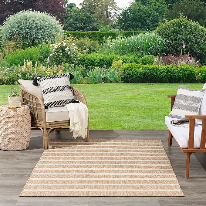 Nourison Home Positano Beige Ivory 4' x 6' Area Rug - Easy Clean, Non Shedding, Bed Room, Living Room, Dining Room, Kitchen (4' x 6')