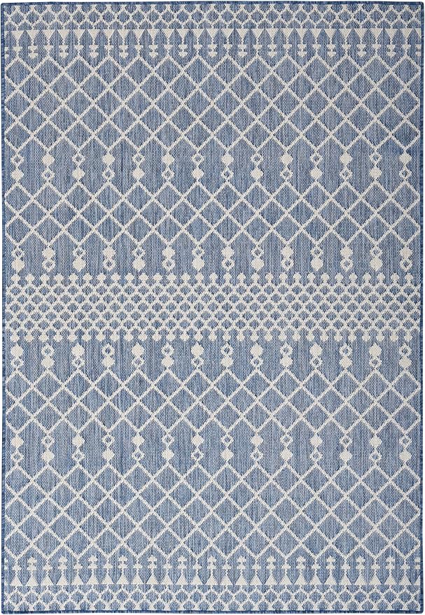 Nourison Home Positano Navy Blue 7' x 10' Area Rug - Easy Clean, Non Shedding, Bed Room, Living Room, Dining Room, Kitchen (7' x 10')