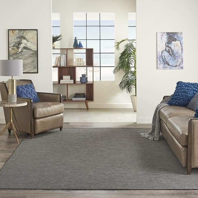 Nourison Home Positano Charcoal 5' x 7' Area Rug - Easy Clean, Non Shedding, Bed Room, Living Room, Dining Room, Kitchen (5' x 7')