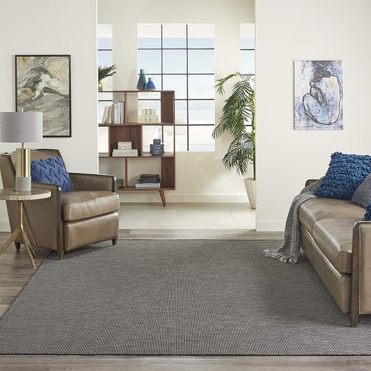 Nourison Home Positano Charcoal 5' x 7' Area Rug - Easy Clean, Non Shedding, Bed Room, Living Room, Dining Room, Kitchen (5' x 7')