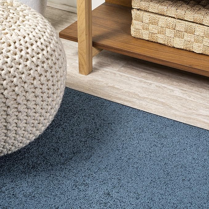 JONATHAN Y Haze Solid Low-Pile Navy 4x6 Oval Indoor Area Rug, Coastal,Bohemian,Minimalist,Classic, Easy-Cleaning for Living Room,Bedroom,Kitchen,Pet Friendly,Non-Shedding (SEU100C-4OV)