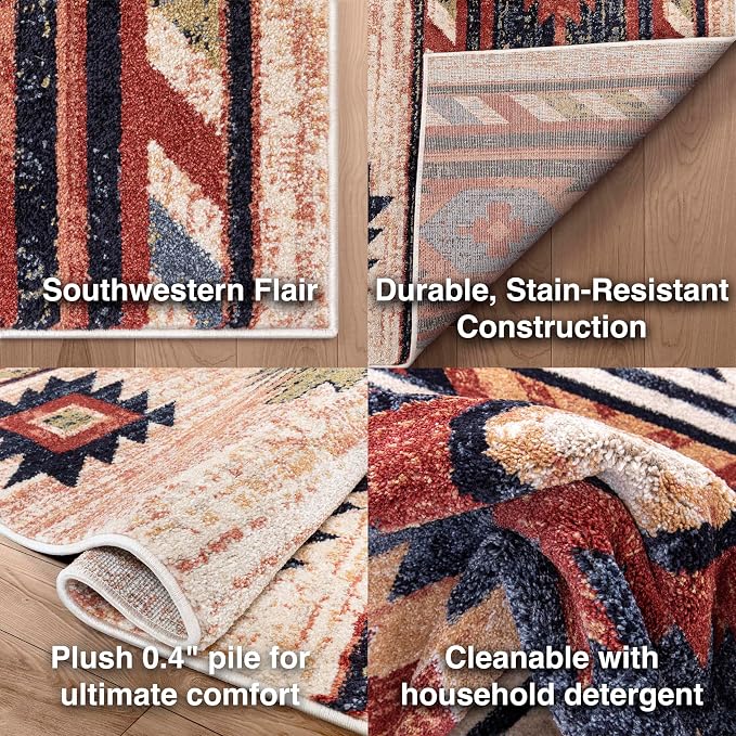 Well Woven Tulsa Lea Cream Traditional Southwestern Tribal 5x7 (5'3" x 7'3") Area Rug