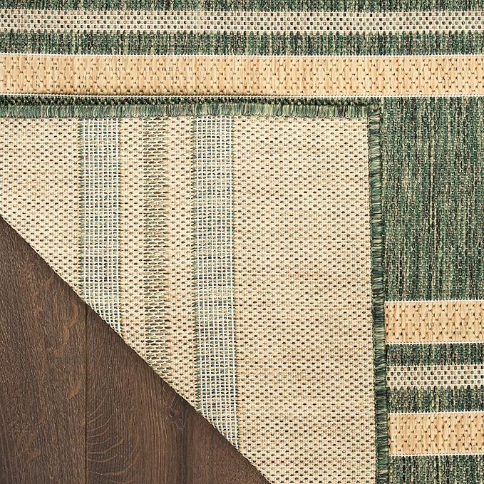Nourison Home Horizon Indoor/Outdoor Green 2' x 6' Area Rug - Easy Clean, Non Shedding, Bed Room, Living Room, Dining Room, Kitchen (6' Runner)