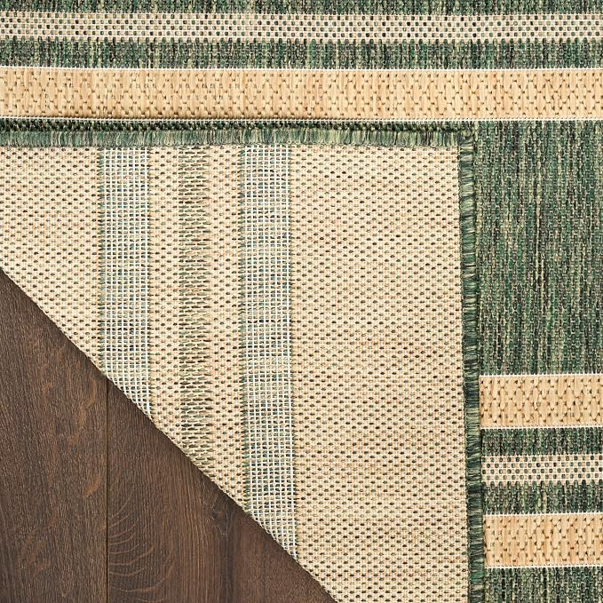 Nourison Home Horizon Indoor/Outdoor Green 2'2" x 8' Area Rug - Easy Clean, Non Shedding, Bed Room, Living Room, Dining Room, Kitchen (8' Runner)