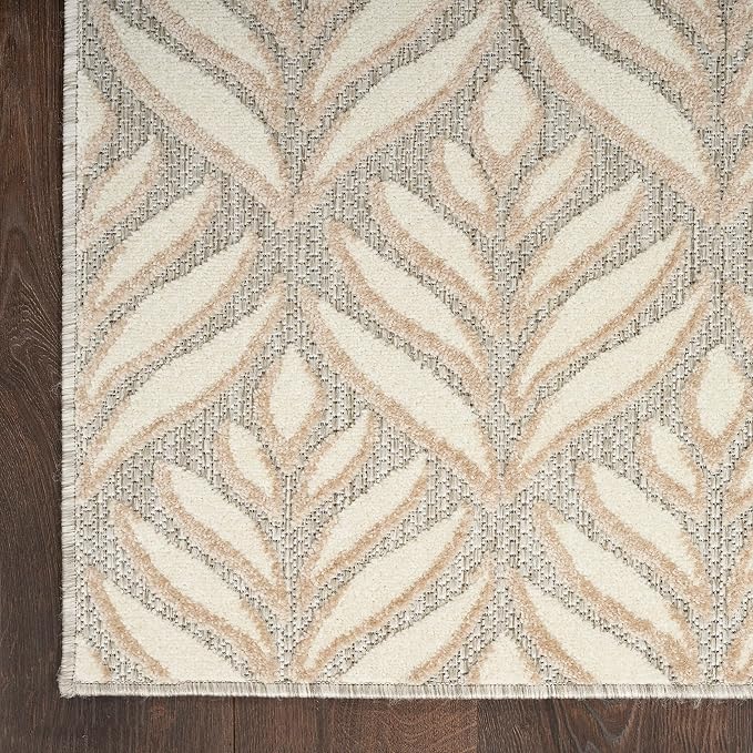 Nourison Home Aloha Ivory Grey 3'6" x 5'6" Area Rug - Easy Clean, Non Shedding, Bed Room, Living Room, Dining Room, Kitchen (4' x 6')