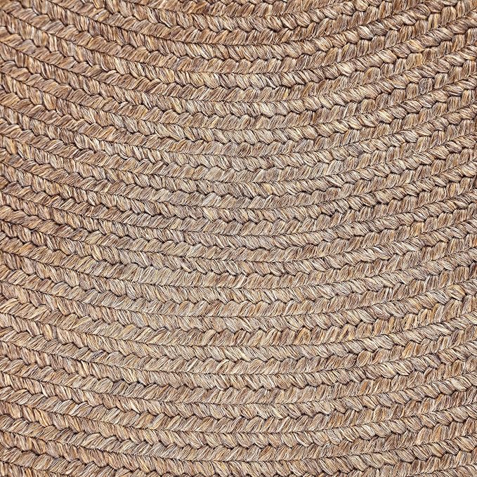 Superior Indoor/Outdoor Area Rug, Reversible Braided Floor Decor for Living Room, Kitchen, Patio, Front Porch, Modern Boho Farmhouse Rugs, Hardwood, Bedroom Accessories, 4' x 6', Latte