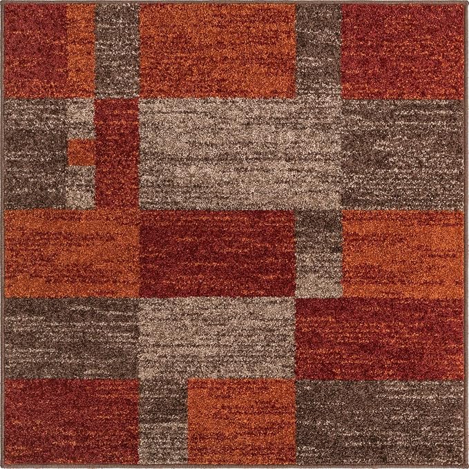 Unique Loom Autumn Collection Area Rug - Providence (4' 1" Square, Multi/ Beige)