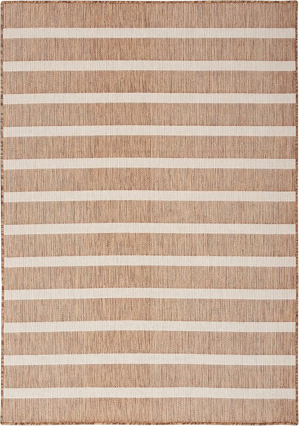 Nourison Home Positano Jute Ivory 5' x 7' Area Rug - Easy Clean, Non Shedding, Bed Room, Living Room, Dining Room, Kitchen (5' x 7')