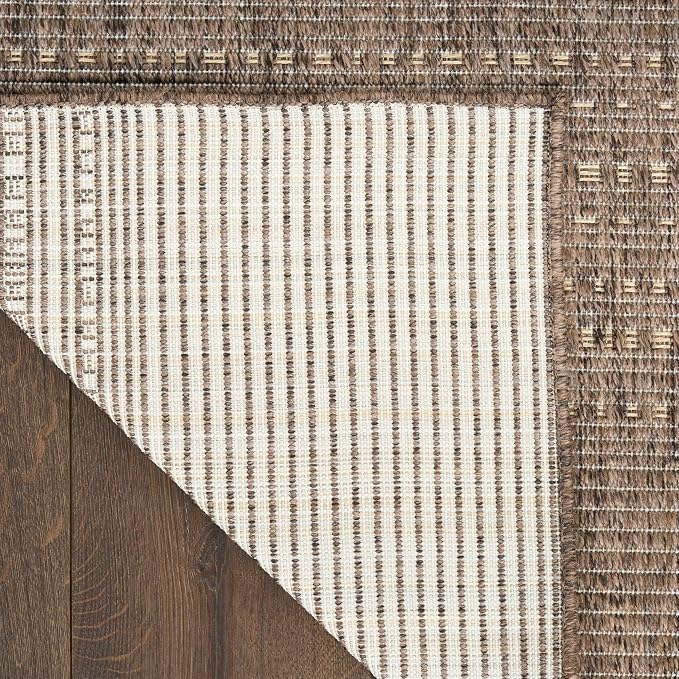 Nourison Home Tulum Brown 8' x 10' Area Rug - Easy Clean, Non Shedding, Bed Room, Living Room, Dining Room, Kitchen (8' x 10')