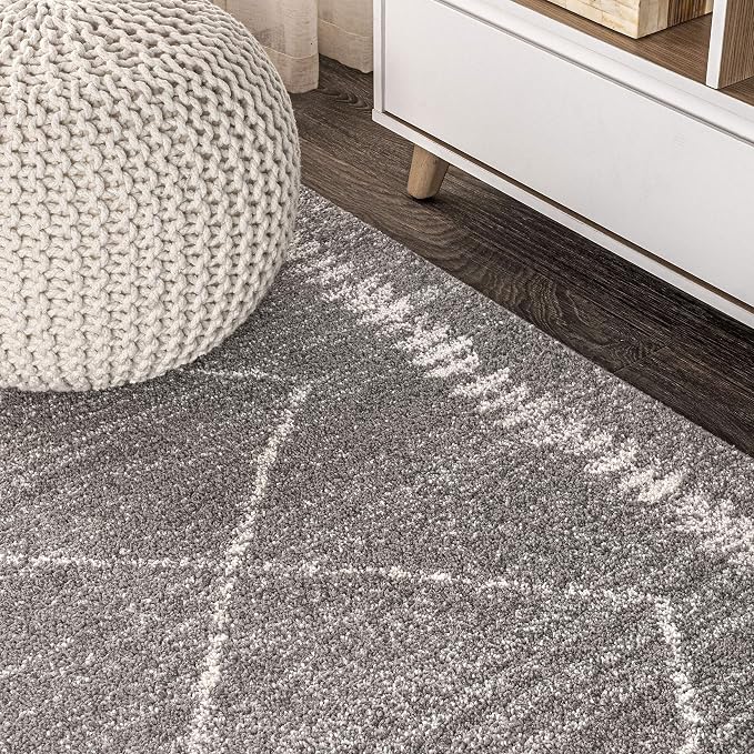 JONATHAN Y Zaina Moroccan Beni Souk Gray/Cream Indoor Area Rug, 8x10, Contemporary, Modern, Easy-Cleaning for Living Room, Bedroom, Kitchen, Pet Friendly, Non-Shedding (MOH203C-8)