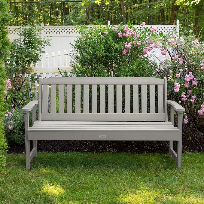 highwood Lehigh Garden Bench, 5 feet, Harbor Gray