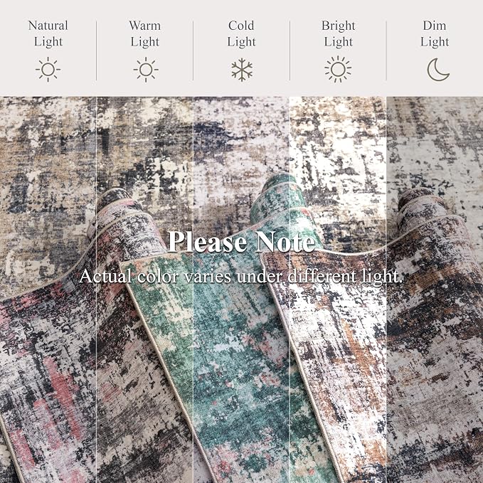Sasttie 2x8 Runner Rug, Modern Abstract Hallway Carpet, Black & Pink | Machine Washable, Ultra-Soft Faux Wool, Low Pile, Non-Slip, Thin, for Entrance, Entryway, Kitchen & Laundry Room