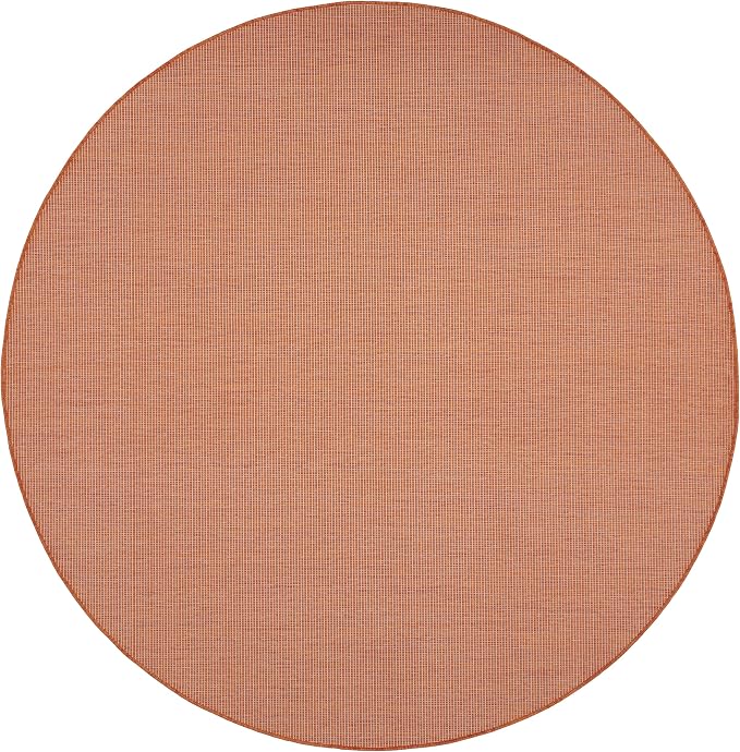 Nourison Home Positano Terracotta 8' x Round Area Rug - Easy Clean, Non Shedding, Bed Room, Living Room, Dining Room, Kitchen (8' x Round)
