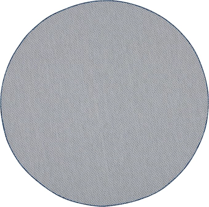 Nourison Home Courtyard Ivory Blue 8' x Round Area Rug - Easy Clean, Non Shedding, Bed Room, Living Room, Dining Room, Kitchen (8' x Round)