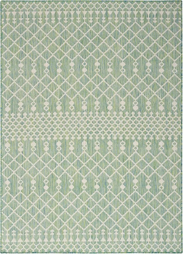 Nourison Home Positano Blue Green 4' x 6' Area Rug - Easy Clean, Non Shedding, Bed Room, Living Room, Dining Room, Kitchen (4' x 6')