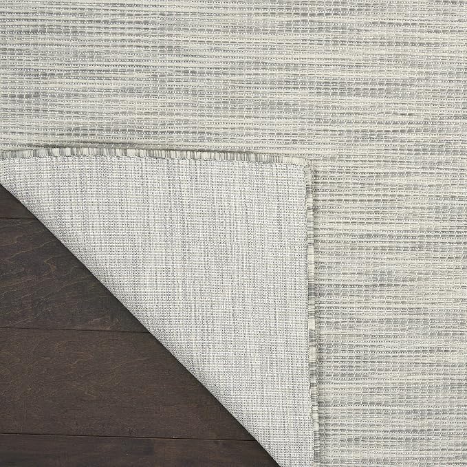 Nourison Home Positano Indoor-Outdoor Light Grey 8' x 10' Area Rug, Easy Cleaning, Non Shedding, Bed Room, Living Room, Dining Room, Backyard, Deck, Patio (8x10)