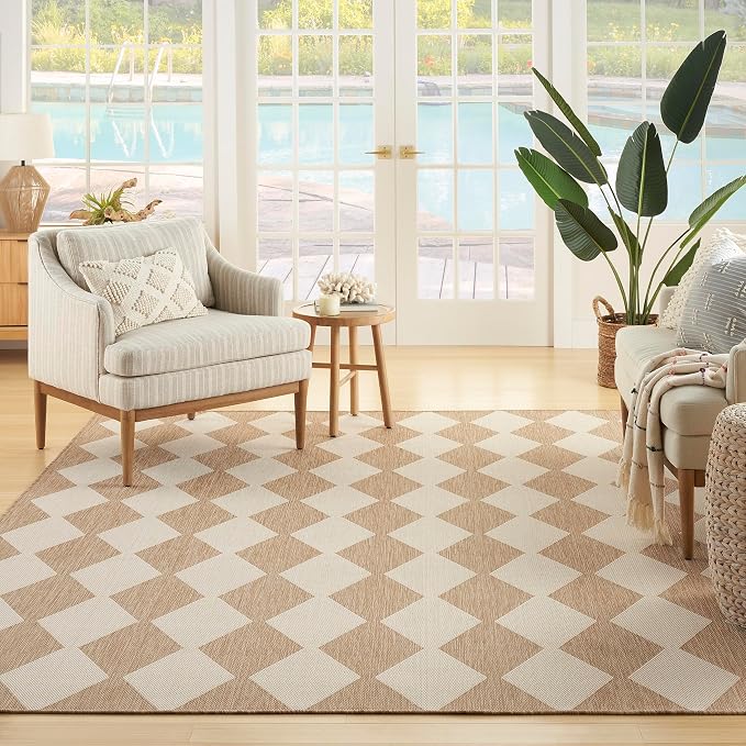 Nourison Home Positano Jute 7' x 10' Area Rug - Easy Clean, Non Shedding, Bed Room, Living Room, Dining Room, Kitchen (7' x 10')