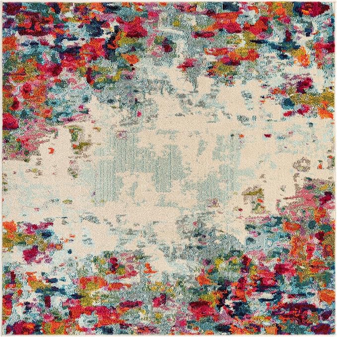 Unique Loom Chromatic Collection Area Rug - Joyous (5' Square Multi/Blue)