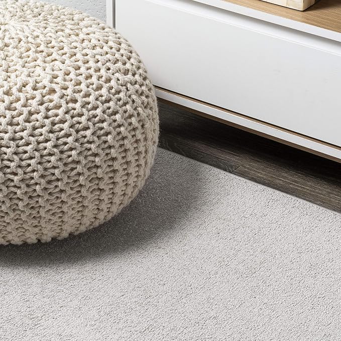 JONATHAN Y Haze Solid Low-Pile Ivory 4x6 Oval Indoor Area Rug, Coastal,Bohemian,Minimalist,Classic, Easy-Cleaning for Living Room,Bedroom,Kitchen,Pet Friendly,Non-Shedding (SEU100D-4OV)